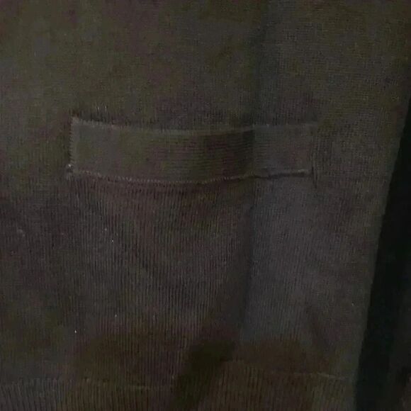 Banana Republic Women's Black Extra Fine Merino Wool/Nylon/Spandex Button Down C - Picture 9 of 11